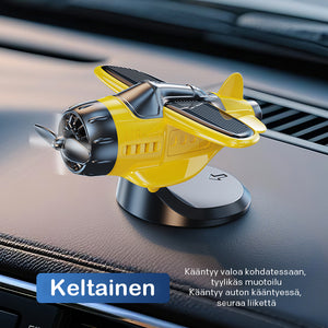 Aurinkoenergialla toimiva lentokoneen muotoinen auton koriste