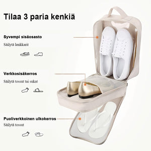Kaksikerroksinen matkakenkälaukku
