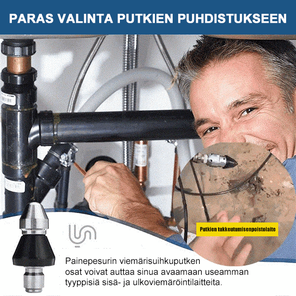 Korkeapainevesiputken suutin