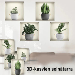 Itsekiinnittyvät 3D-kasvien seinätarrat