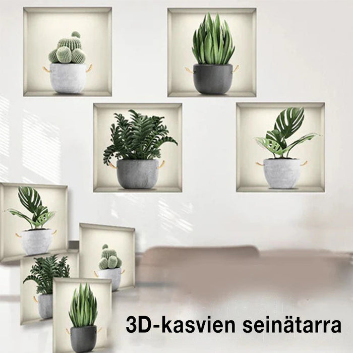 Itsekiinnittyvät 3D-kasvien seinätarrat