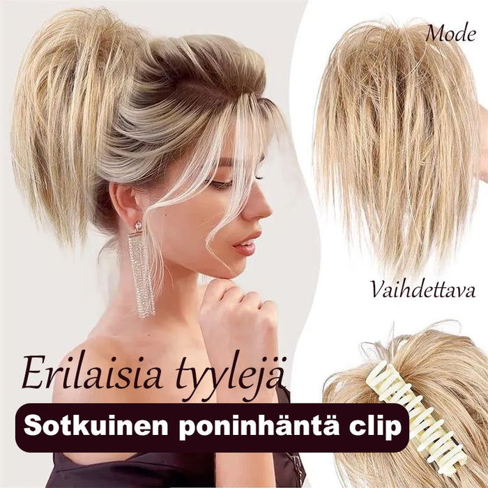 Sotkuinen poninhäntä barrette