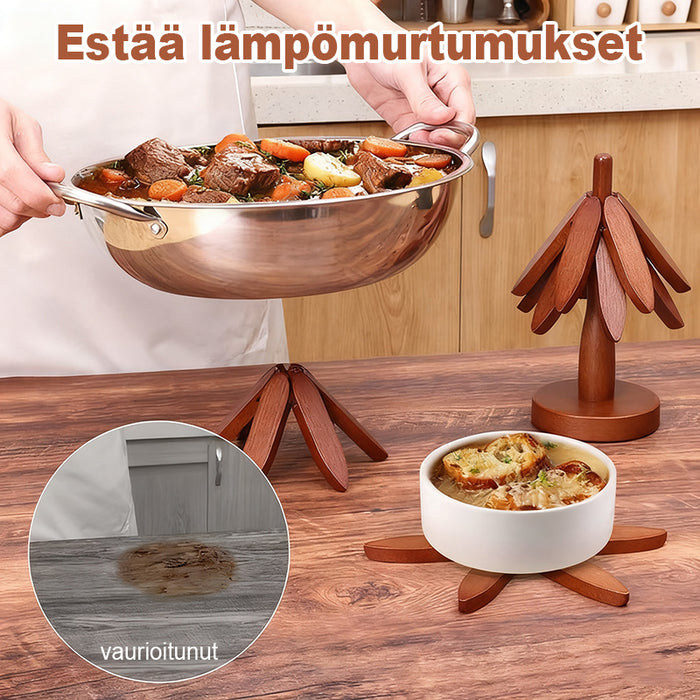 Laadukkaat lämmönkestävät luonnonpuiset lasinaluset