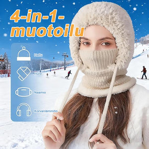 Naisten 3-in-1 neulottu pipo