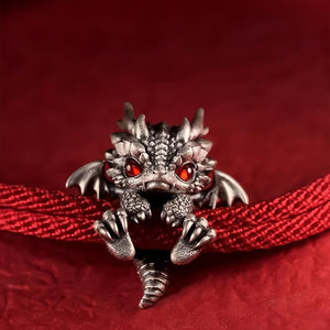 🐲🎁Söpö hopeinen lohikäärmerannekoru