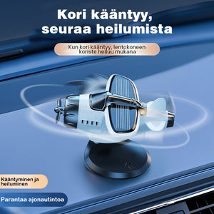 Aurinkoenergialla toimiva lentokoneen muotoinen auton koriste