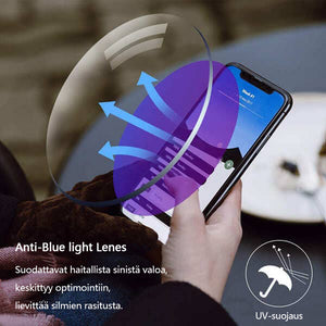 Taitettavat anti-blue light -ruuvittomat lukulasit