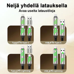 🔥4 in 1 USB-latauskaapeli MAX 240W pikalataus🔥