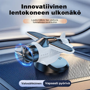 Aurinkoenergialla toimiva lentokoneen muotoinen auton koriste