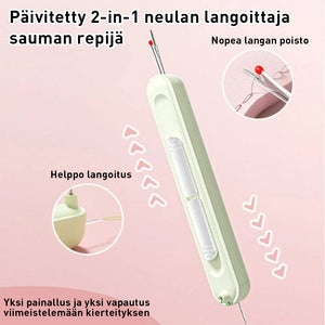 2-in-1 neulanlangoitin ja saumanleikkuutyökalu