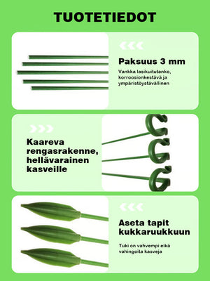 Kiipeilykasvin kiinteä tuki estää makaamisen