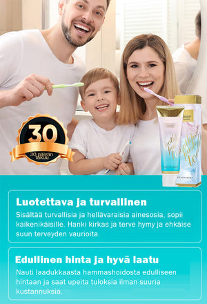 Värillinen valkaiseva hammastahna