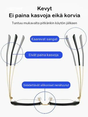 Ultrakevyet älyzoom-sinistä valoa estävät lukulasit