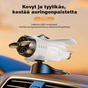 Aurinkoenergialla toimiva lentokoneen muotoinen auton koriste