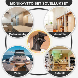 Pöydän rungon itselukittuva sarana