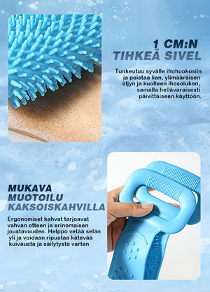 Silikoni Kylpyamme vyö kuorintaharja