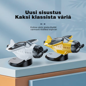 Aurinkoenergialla toimiva lentokoneen muotoinen auton koriste