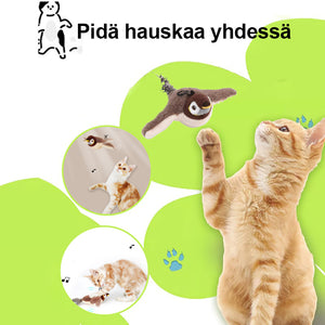 Simuloitu sähköinen lintukissalelu, jossa räpyttelevät siivet