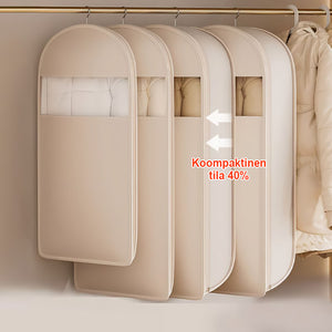 👕Tilaa säästävä roikkuva tasku, jossa on itsestään pakkautuva vetoketju