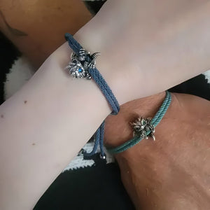 🐲🎁Söpö hopeinen lohikäärmerannekoru