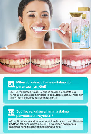 Värillinen valkaiseva hammastahna