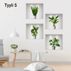 Itsekiinnittyvät 3D-kasvien seinätarrat