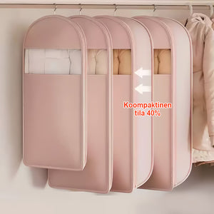 👕Tilaa säästävä roikkuva tasku, jossa on itsestään pakkautuva vetoketju