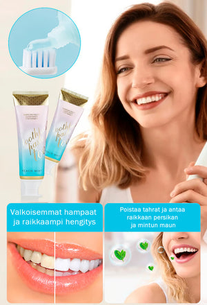 Värillinen valkaiseva hammastahna
