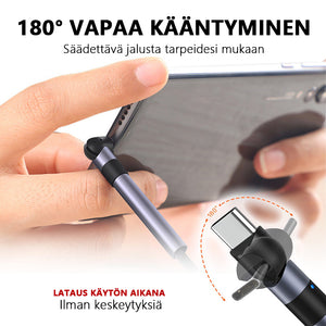 Latauskaapeli pyörivällä puhelintelineellä
