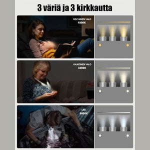 Kaulaan riippuva lukulamppu